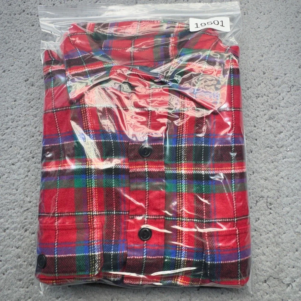 Polo Ralph Lauren Shirt Mens Medium Red Plaid Flannel Heavyweight Button Up